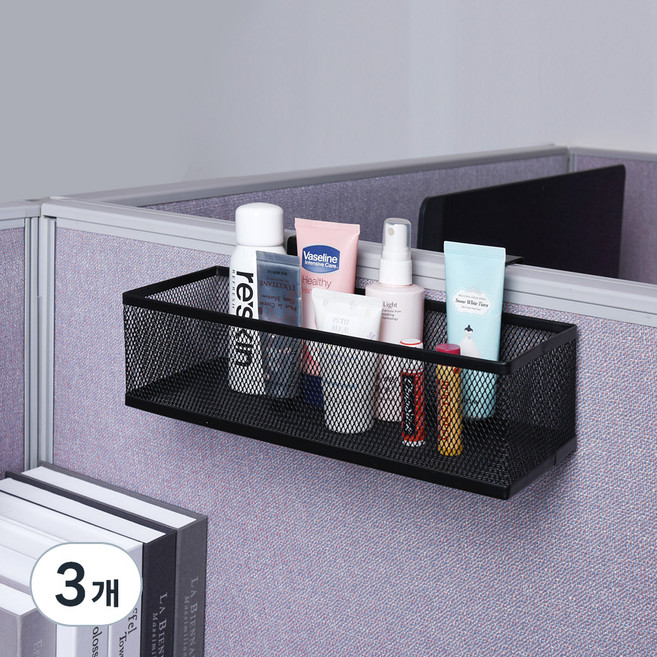 노바리빙 오피스 파티션 선반, 블랙, 3개