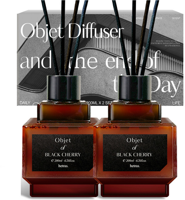 헤트라스 오브제 디퓨저, 블랙체리, 200ml, 2개