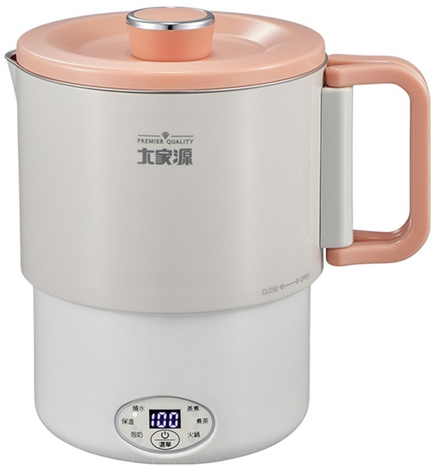 大家源 雙電壓便攜料理鍋 附收納袋 白色 920g 1.2L, TCY-372202