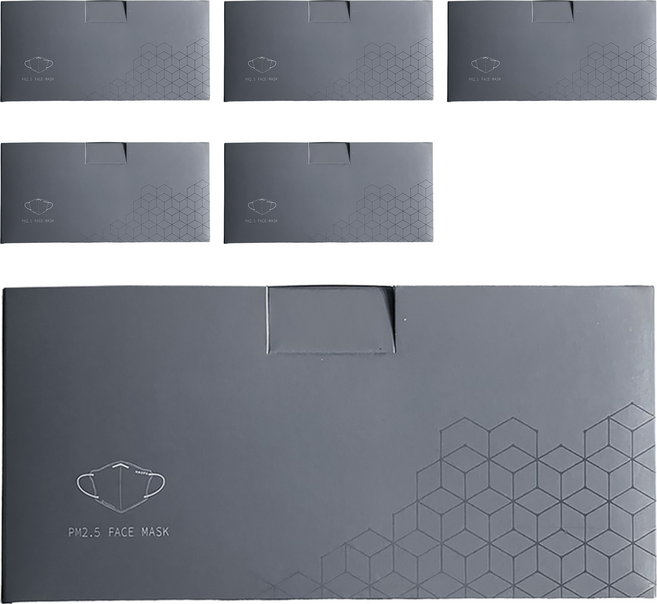 HAOFA 氣密型高階PM2.5防護口罩 M, 霧黑色, 30片, 6盒