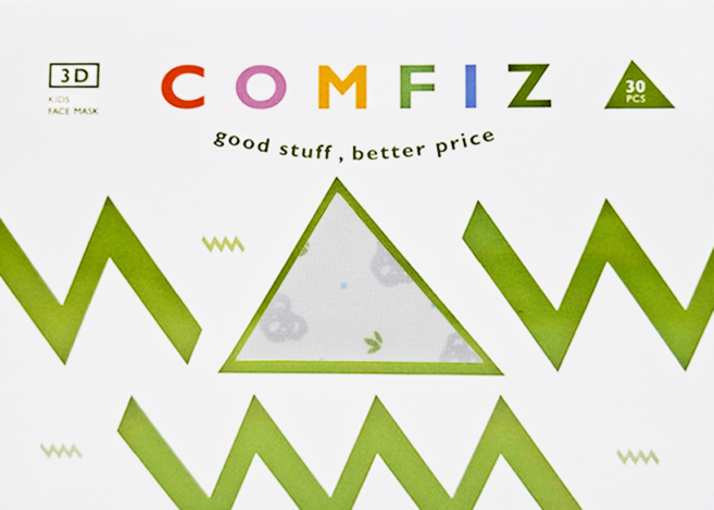 COMFIZ 康菲 3D兒童醫療口罩 7-12歲適用 10 x 13cm 無尾熊寶寶 灰色 1盒 30片