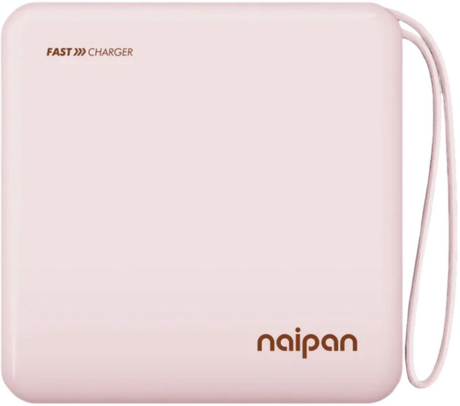naipan MINI POWER BANK 急速快充行動電源 3000mAh Lightning/Type-C 90 x 65 x 18mm 95g, PFO-055, 粉色