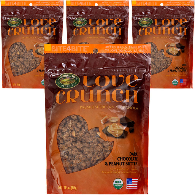 네이쳐스패스 러브크런치 시리얼 다크초코 앤 피넛버터, 325g, 4개