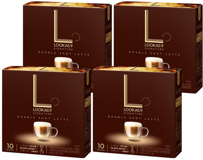 루카스나인 시그니처 더블샷 라떼, 14.9g, 10개입, 4개