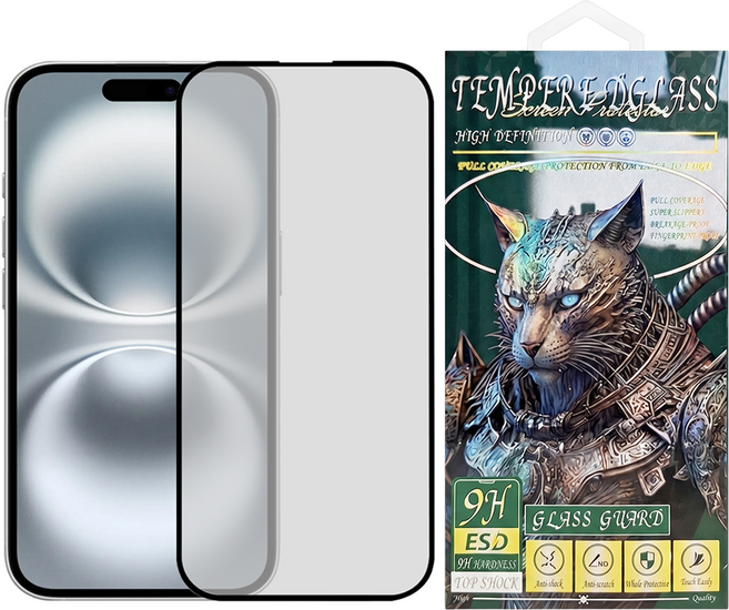LY 立元 iPhone16系列鑽石級磨砂防指紋鋼化膜, 1個