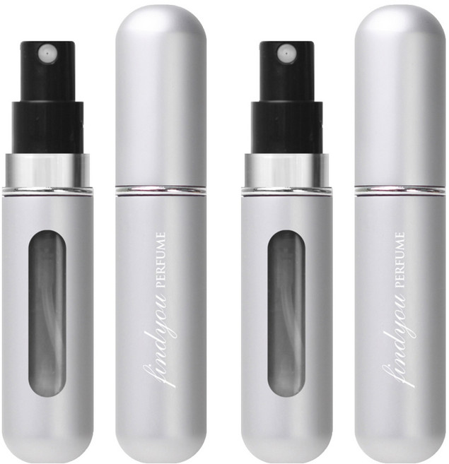 파인듀 향수 공병 5ml, 실버 무광, 2개