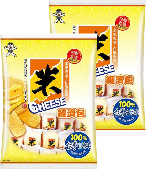 旺旺 米CHEESE厚脆片經濟包 奶素, 350g, 2袋