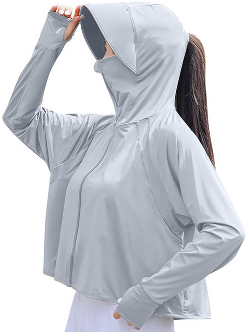 女款涼感防曬連帽外套 冰絲聚酯纖維