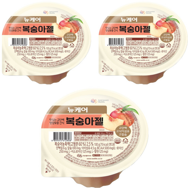 뉴케어 복숭아젤, 100g, 3개