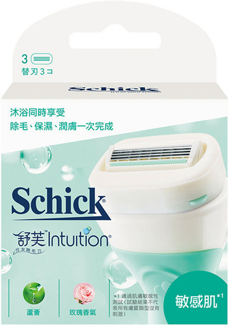 Intuition 舒芙 仕女除毛刀片 敏感肌, 1盒, 3入