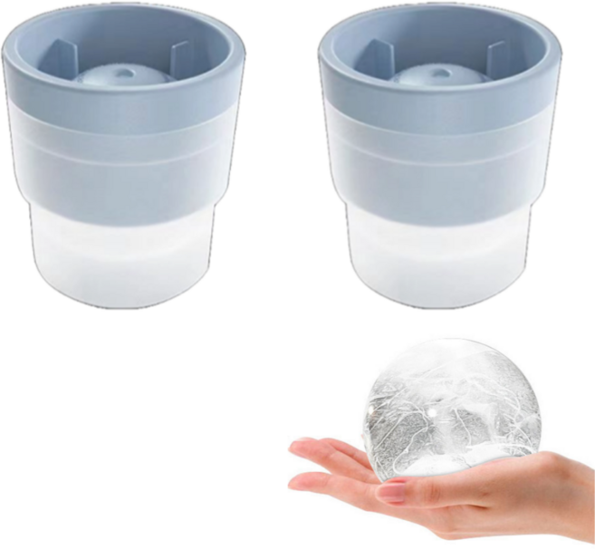 해피무드 위스키 왕얼음틀 아이스볼 메이커, 블루, 2개