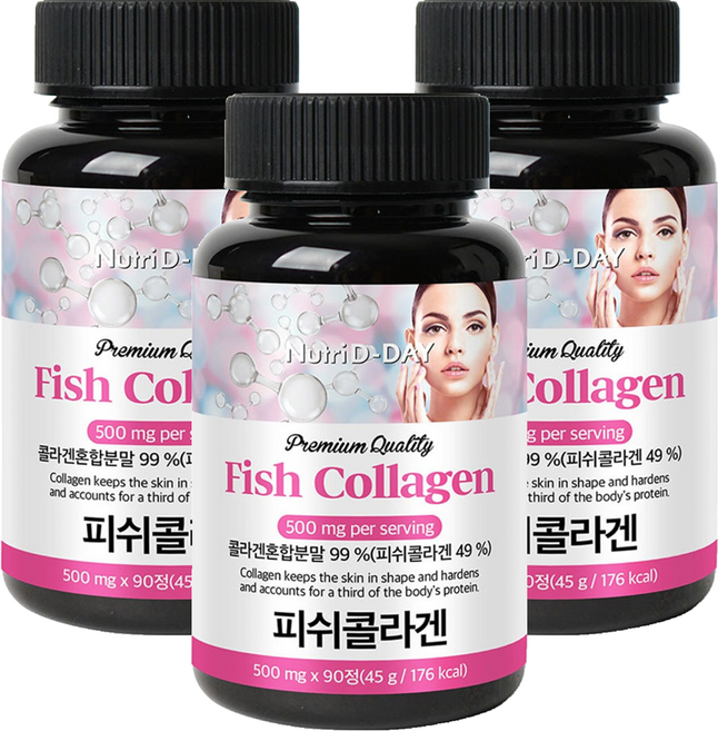 Nutri D-DAY 優質魚膠原蛋白錠, 90顆, 3罐