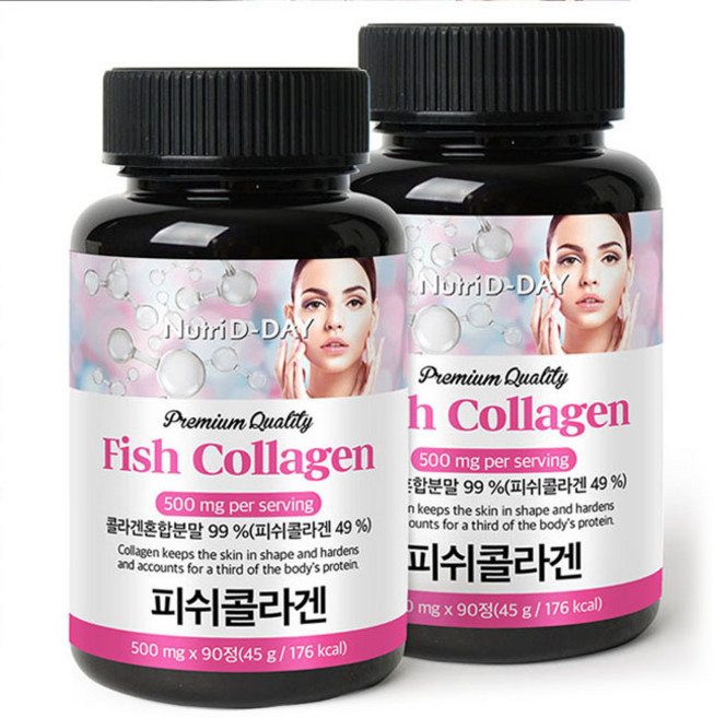뉴트리디데이 프리미엄 피쉬 콜라겐 타블렛, 90정, 2개
