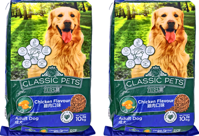 CLASSIC PETS 加好寶 乾狗糧 成犬配方, 10kg, 2袋, 雞肉