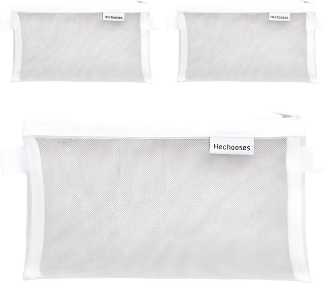 여니팩토리 메쉬 파우치형 필통, 화이트, 3개