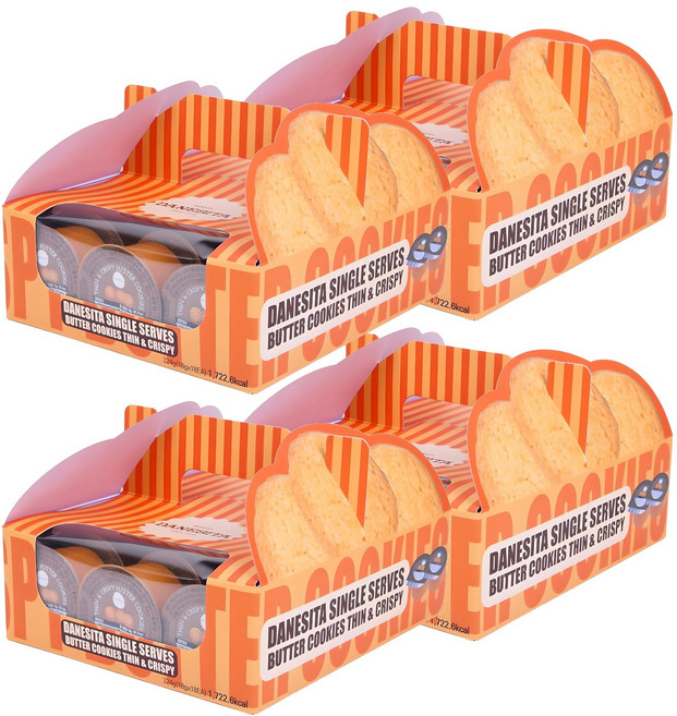 다네시타 댄케이크 버터쿠키 씬앤크리스피 싱글서브, 324g, 4개