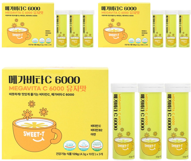 메가비타C 6000 43g x 3p, 3개, 30정