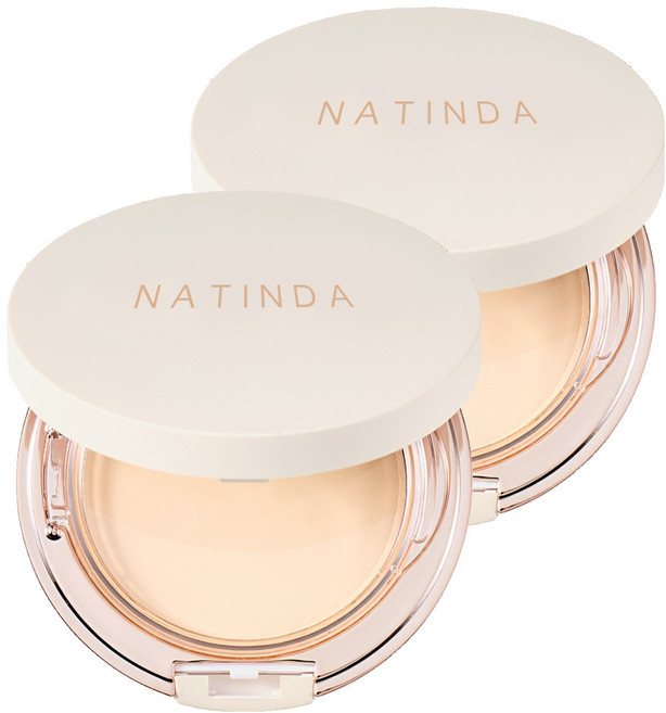 나틴다 오일컷 파우더 팩트, 부드럽고자연스러운23호, 2개