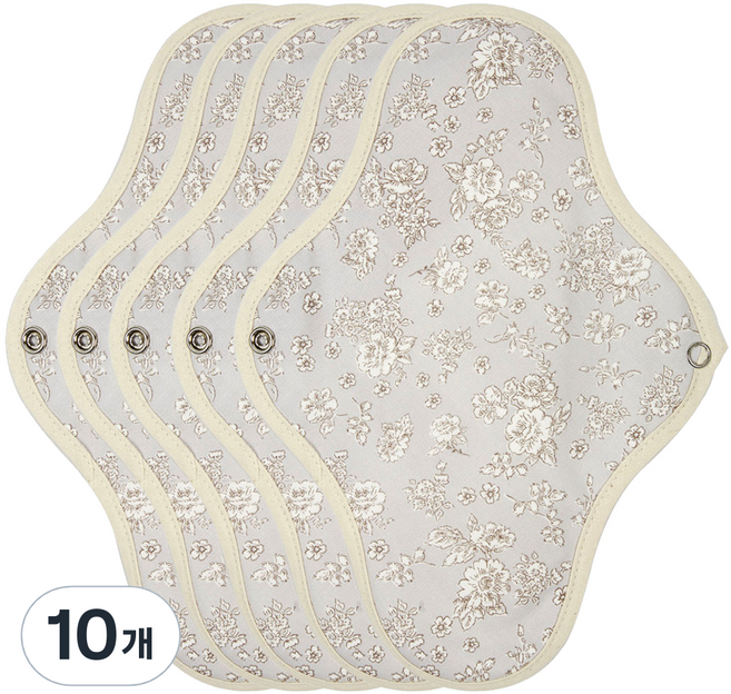 위즐리 면생리대 그레이플라워, 대형, 1개입, 10개