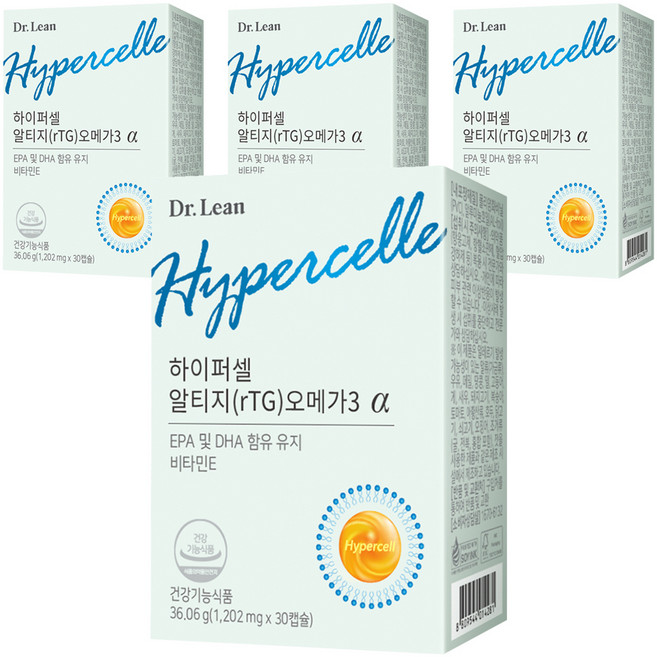 Dr.Lean Hypercelle rTG Omega-3 α維他命E膠囊, 30顆, 4盒