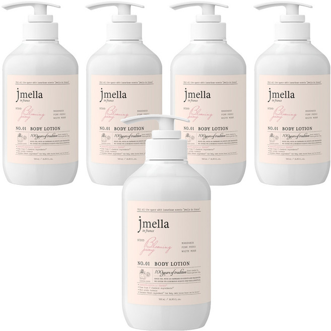 jmella 花園舞會香氛身體乳液 No.01 Blooming Peony, 500ml, 5瓶