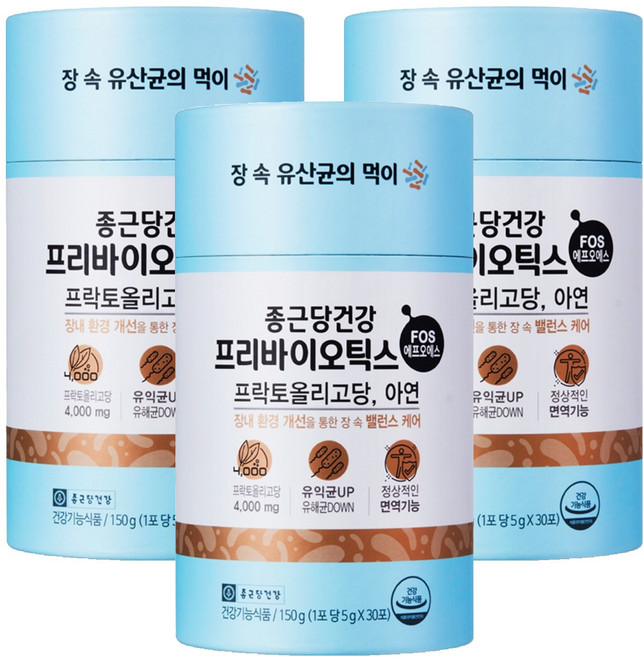 종근당건강 프리바이오틱스 FOS, 30회분, 3개