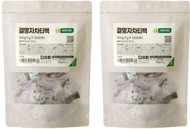 자연지인 결명자 차 삼각티백, 1g, 100개입, 2개