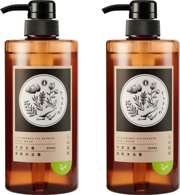 tsaio 上山採藥 冷泉玉露清新沐浴露, 600ml, 2瓶