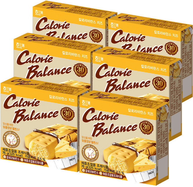 해태제과 칼로리바란스 치즈, 76g, 6개