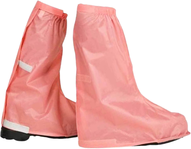 FAIRRAIN 飛銳 三度空間 速穿型高筒防雨鞋套 輕薄款 半套底 輕巧好收納, 珊瑚粉