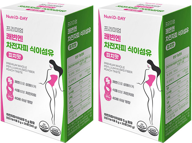 뉴트리디데이 다이어트 프리미엄 쾌변엔 차전자피 식이섬유 30포, 240g, 2개