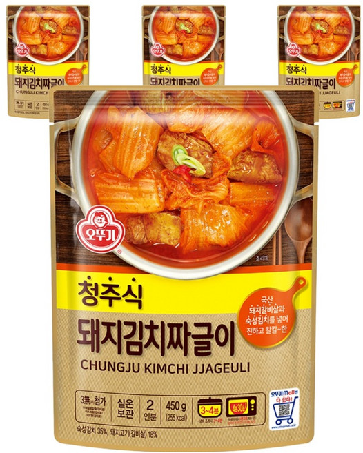오뚜기 청주식 돼지김치짜글이, 450g, 4개