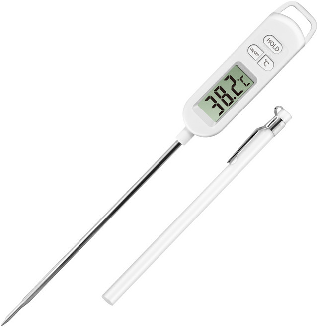 모잇 식품용 디지털 탐침 조리용온도계 (탐침 커버 건전지 포함), 1개