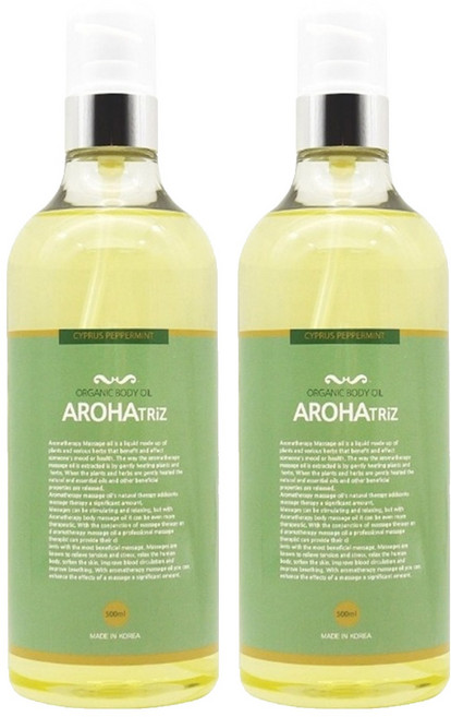 AROHATRiZ 身體精油 柏樹薄荷 綠瓶, 500ml, 2瓶