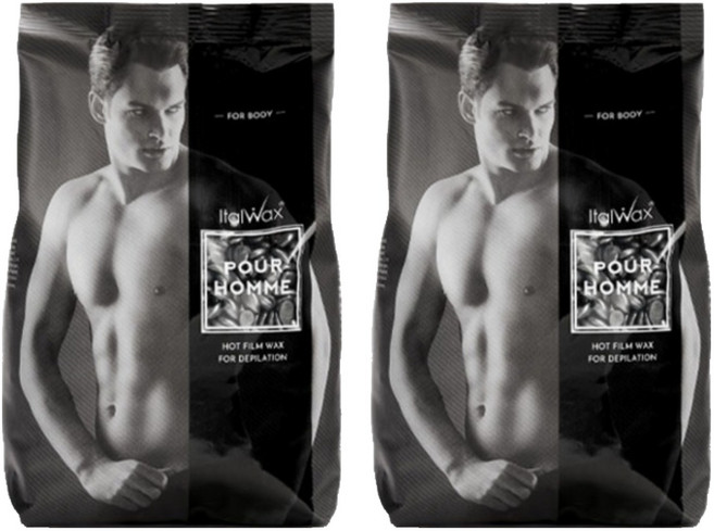 이탈왁스 짧고 거친모발용 핫필름 왁스 포어옴므, 1kg, 2개