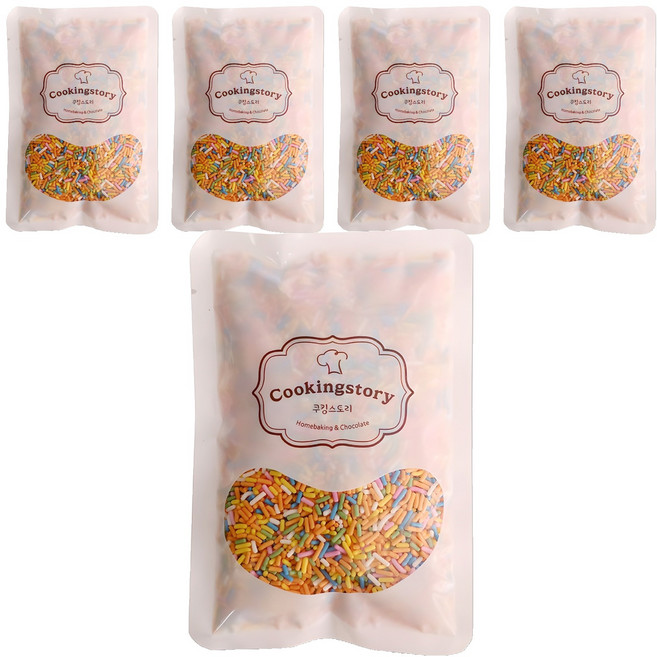 쿠킹스토리 레인보우 스프링클, 500g, 5개