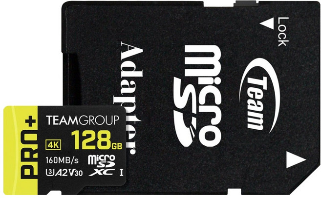 TEAMGROUP 十銓 快閃記憶卡 PRO+ MICRO SDXC UHS-I U3 A2 V30 附轉卡, 128GB, 1個