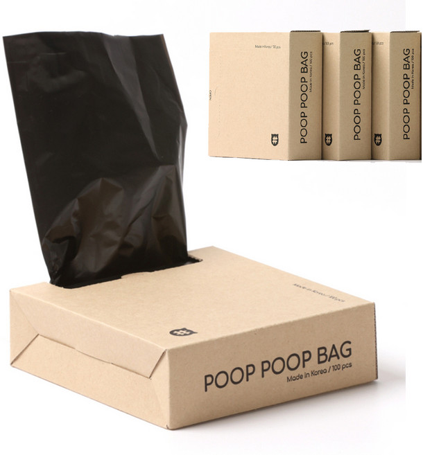 캣츠태그 풉풉백 배변봉투, 검은색, 100개입, 4개