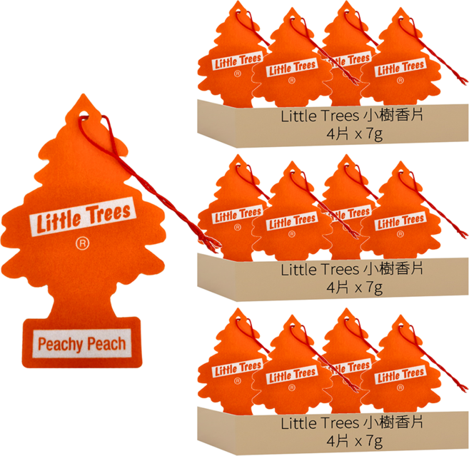Little Trees 小樹香片 香氛卡, 水蜜桃, 7g, 12片