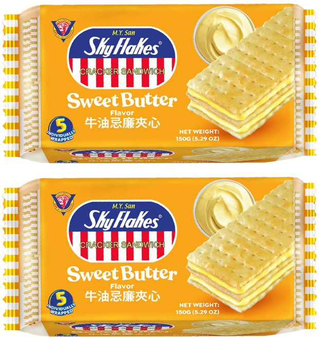 SkyFlakes 空中霸王鮮奶油風味夾心餅乾, 150g, 2袋