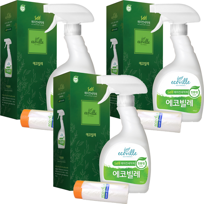 에코빌레 셀프 에어컨 세척제, 500ml, 3개