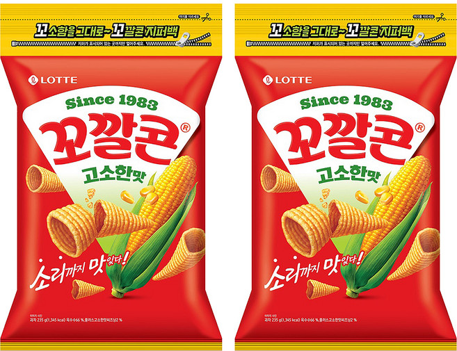 꼬깔콘 고소한맛 지퍼백, 235g, 2개