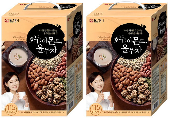 담터 호두 아몬드 율무차 선물세트, 18g, 115개입, 2개