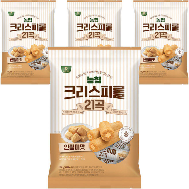 농협식품 크리스피롤 21곡 인절미맛, 170g, 4개