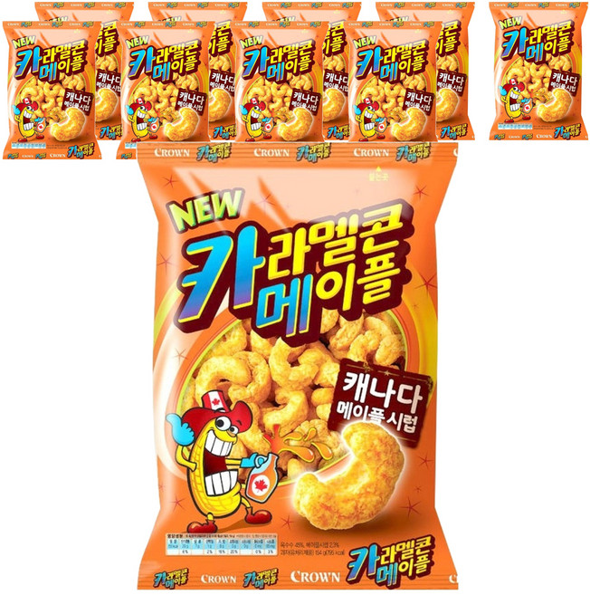 CROWN 皇冠 焦糖玉米餅 楓糖, 154g, 10個