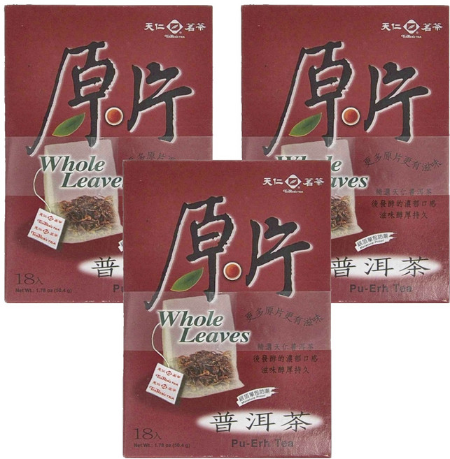 天仁茗茶 原片普洱茶, 2.8g, 18包, 3盒