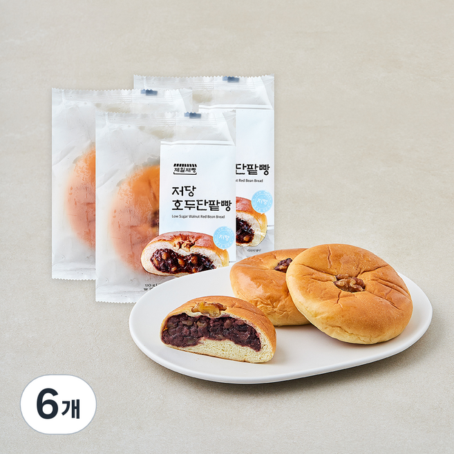 제일제빵 저당 호두 단팥빵, 110g, 6개, 1개입