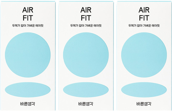 바른생각 에어핏 일반형 콘돔, 12개입, 3개