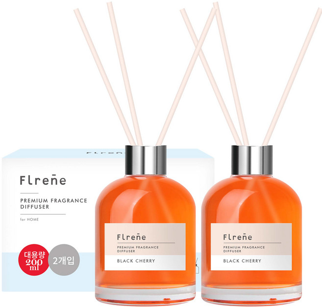 플렌느 디퓨저 200ml 2p + 스틱 10p, 블랙체리, 400ml, 2개