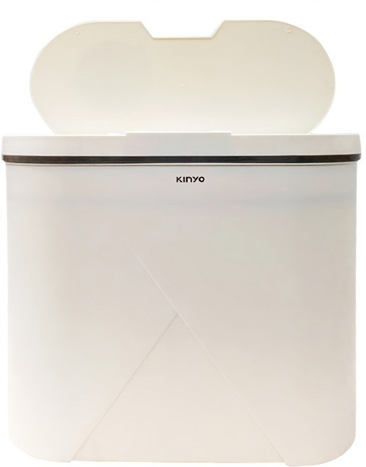 Kinyo 智慧香氛感應垃圾桶 附垃圾桶壓圈 + 充電線 EGC-1255, 白色, 1個
